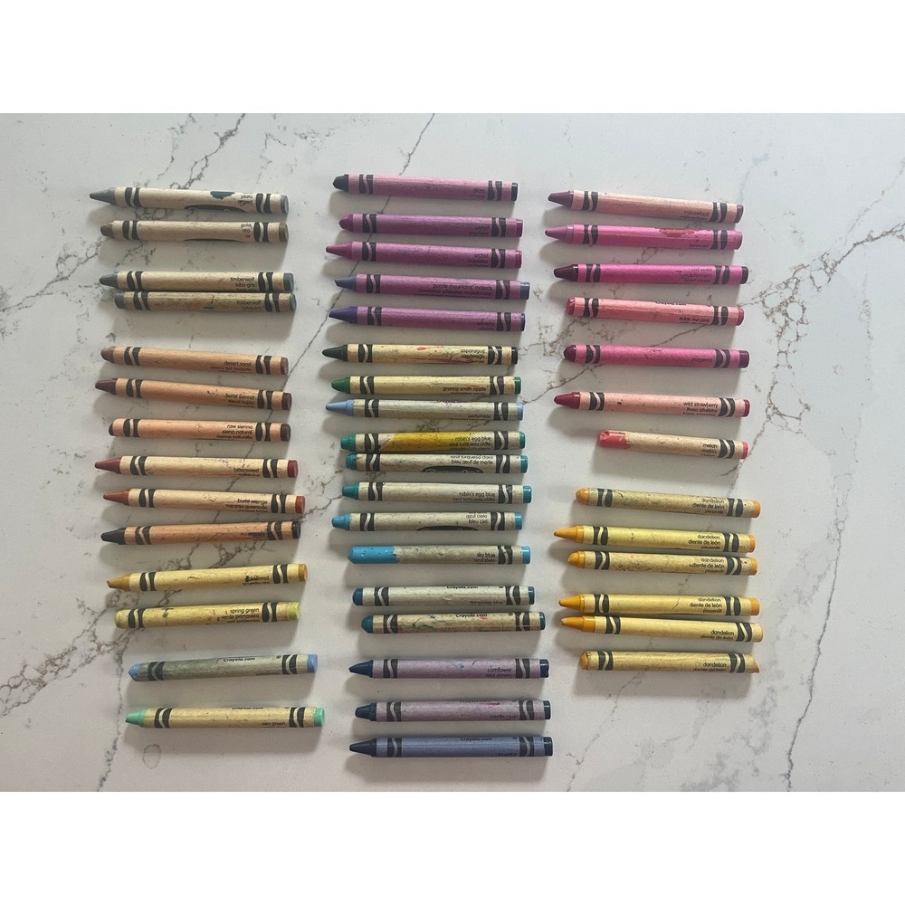 Used Crayola Crayons Dandelion Purple Mountains Majesty Raw Sienna nearly 3lbs